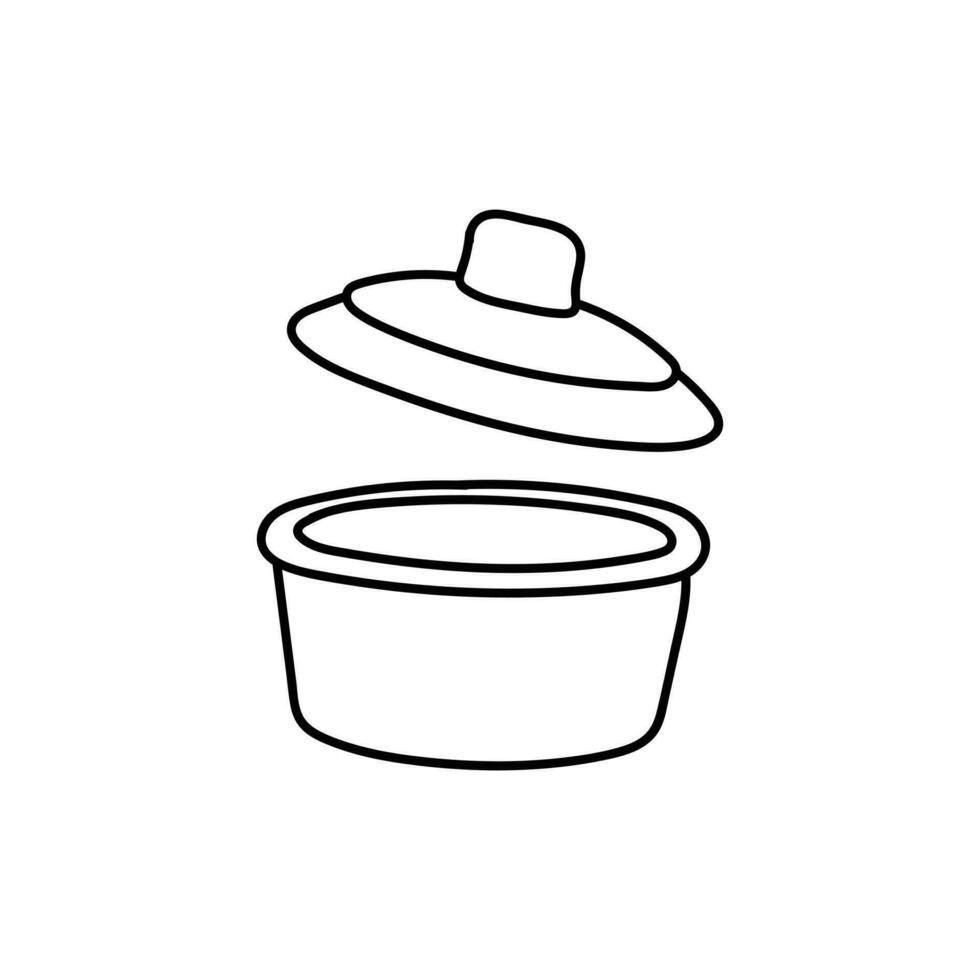 pan calor línea sencillo logo vector