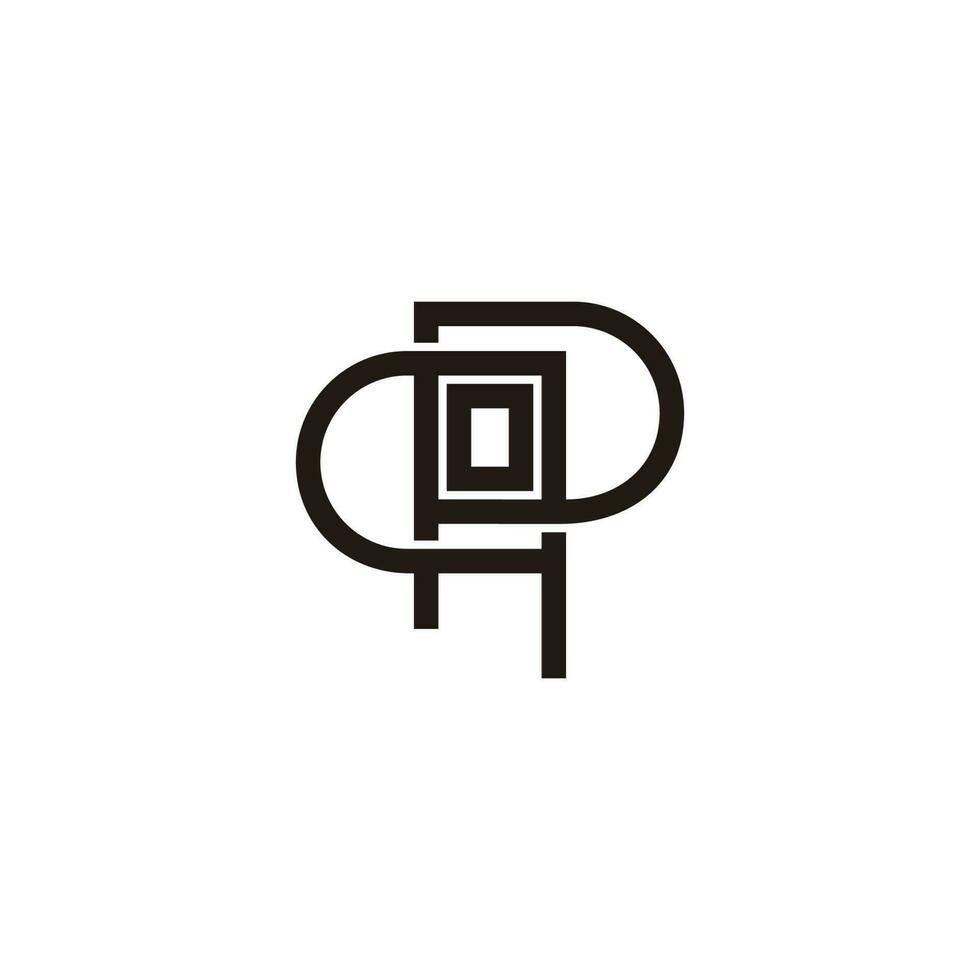 letter pp geometric square lines art linked logo vector
