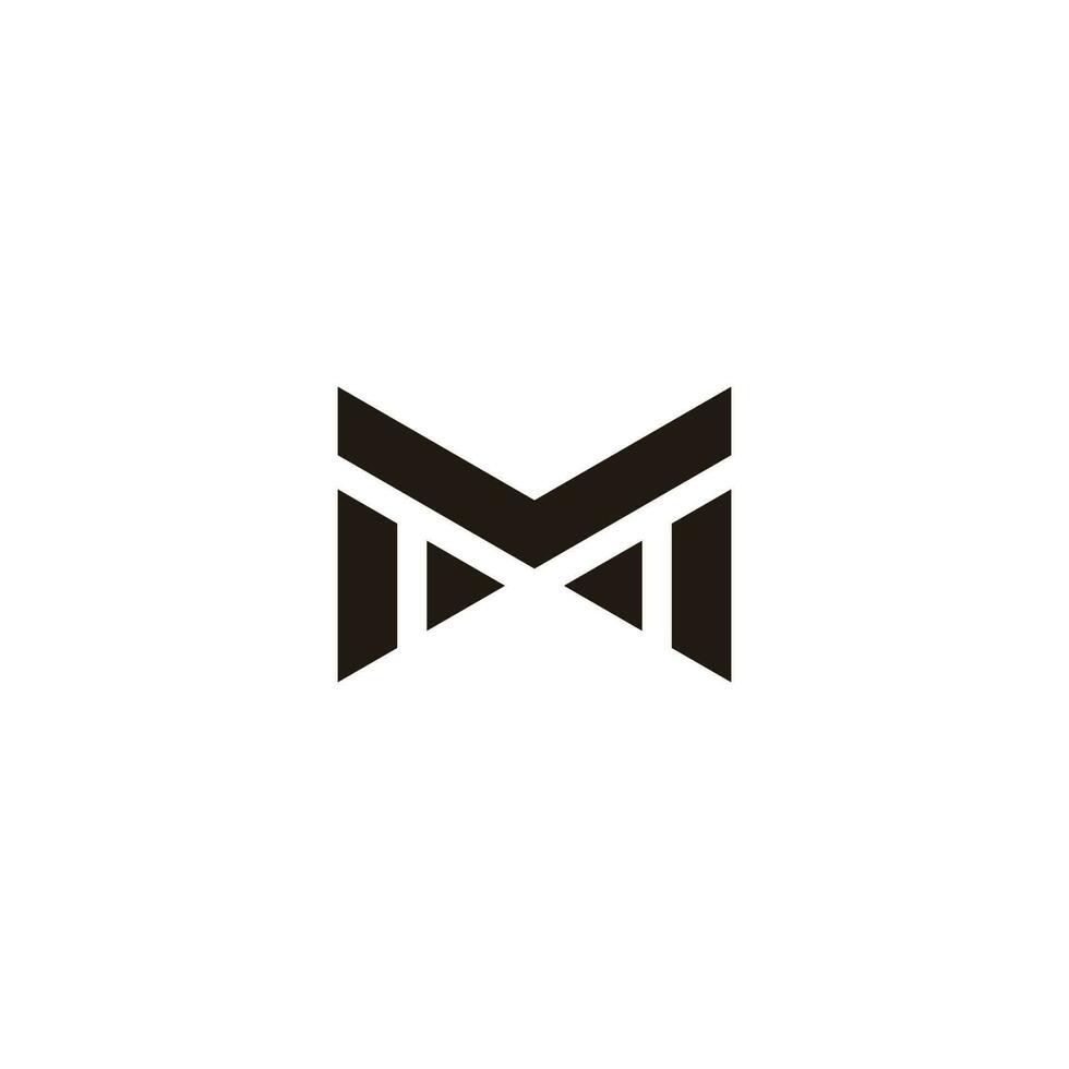 abstract letter mt triangles geometric simple flat logo vector