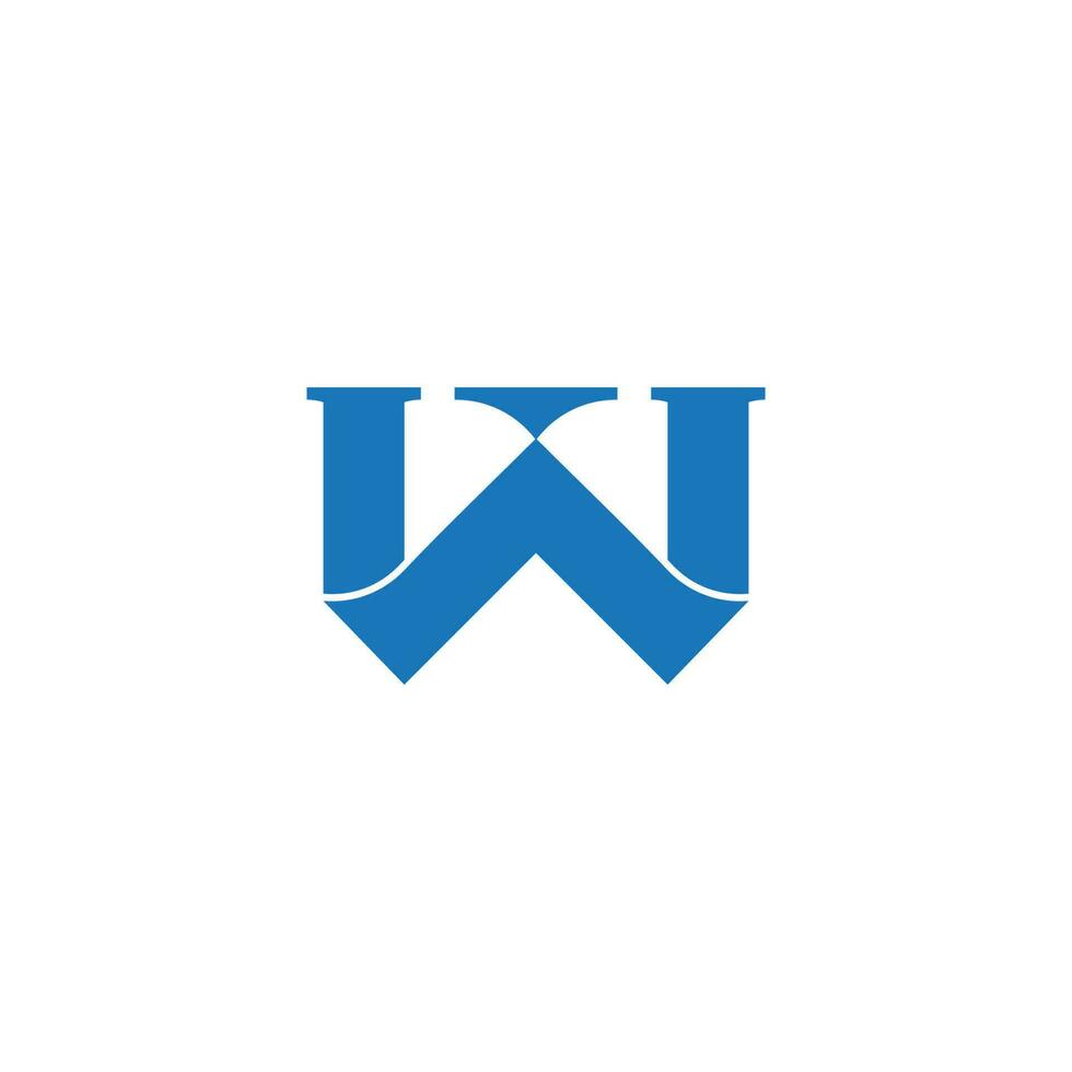 letter w ribbon 3d flat simple geometric logo vector