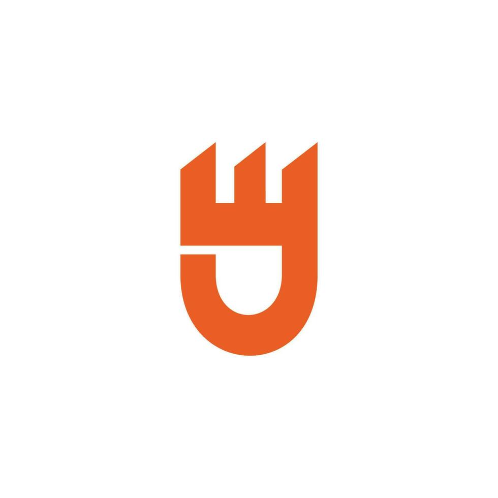 abstract letter wj simple link geometric line logo vector