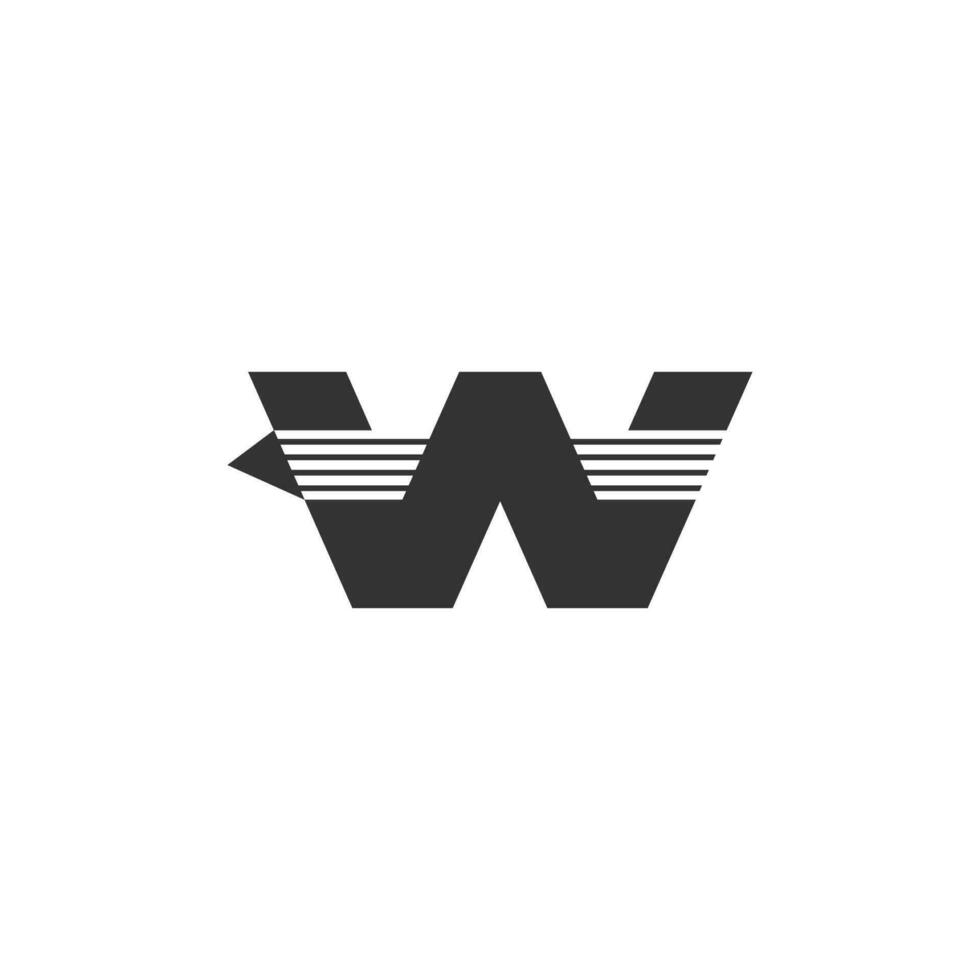 letter w stripes geometric fast arrow logo vector