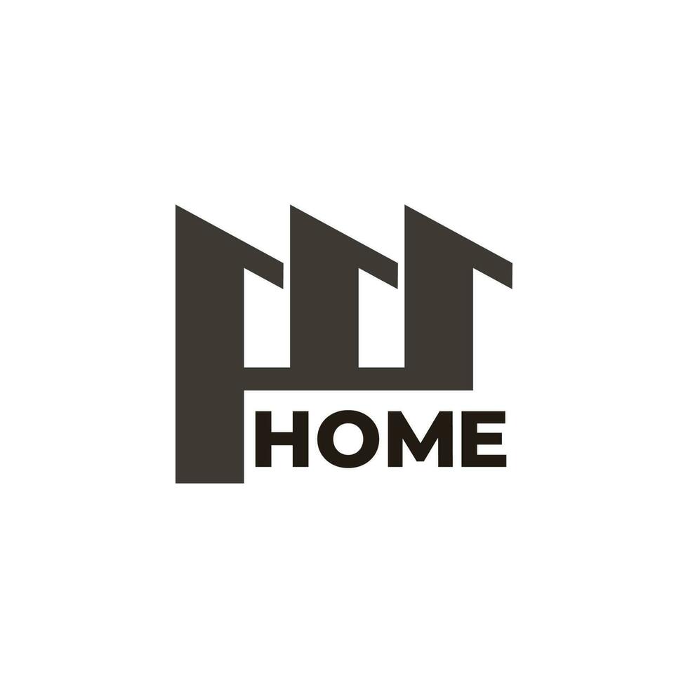letra w hogar silueta forma símbolo logo vector