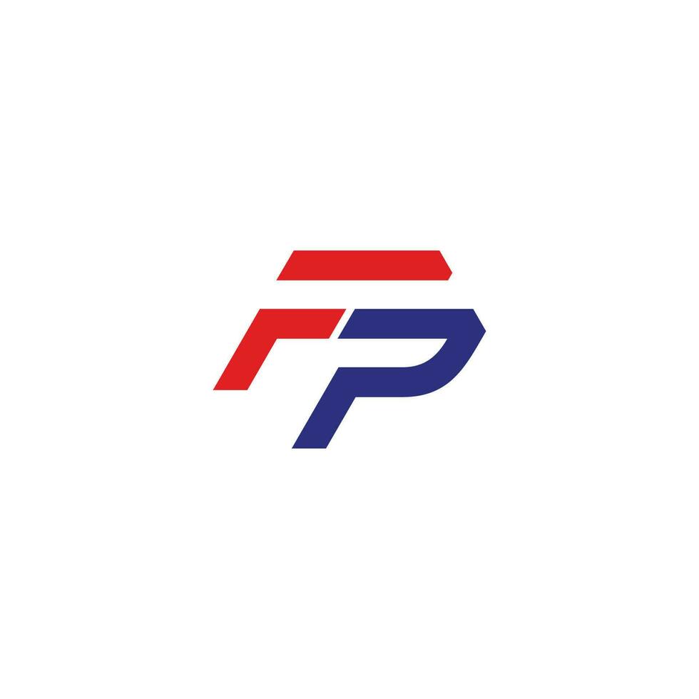 letter fp stripes colorful geometric line logo vector