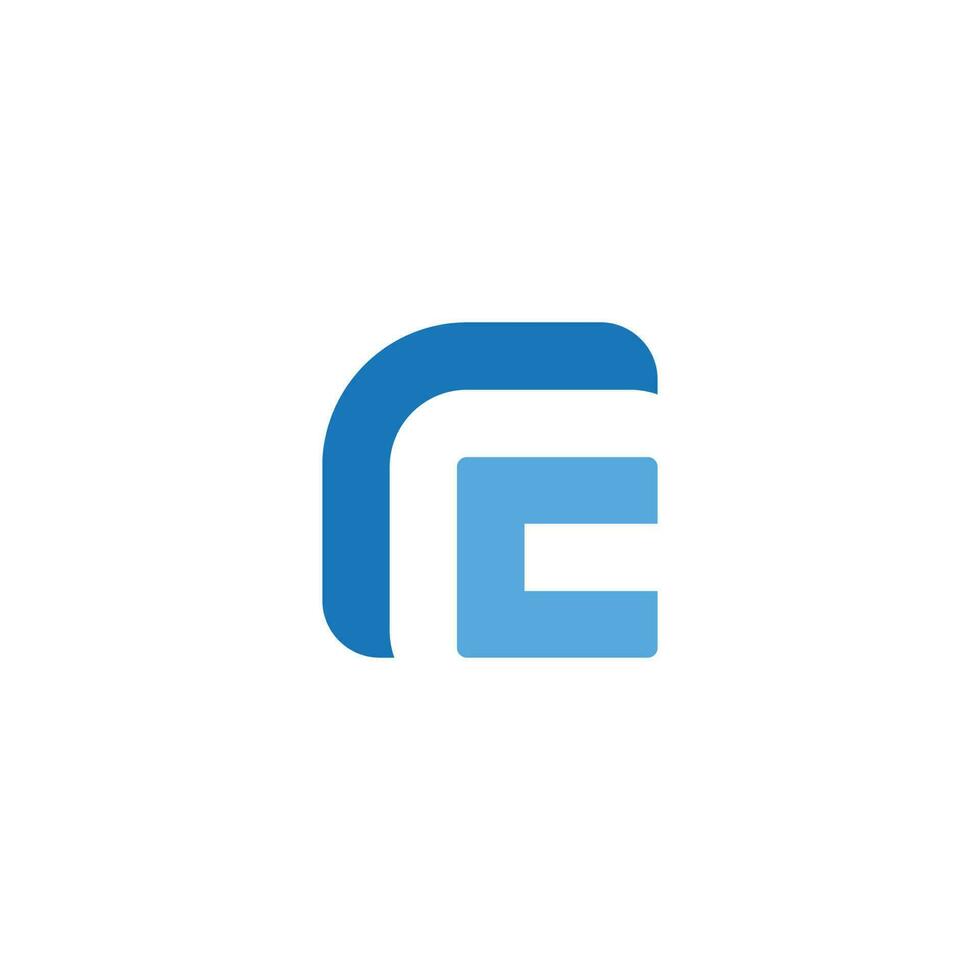 letter rc simple geometric square logo vector