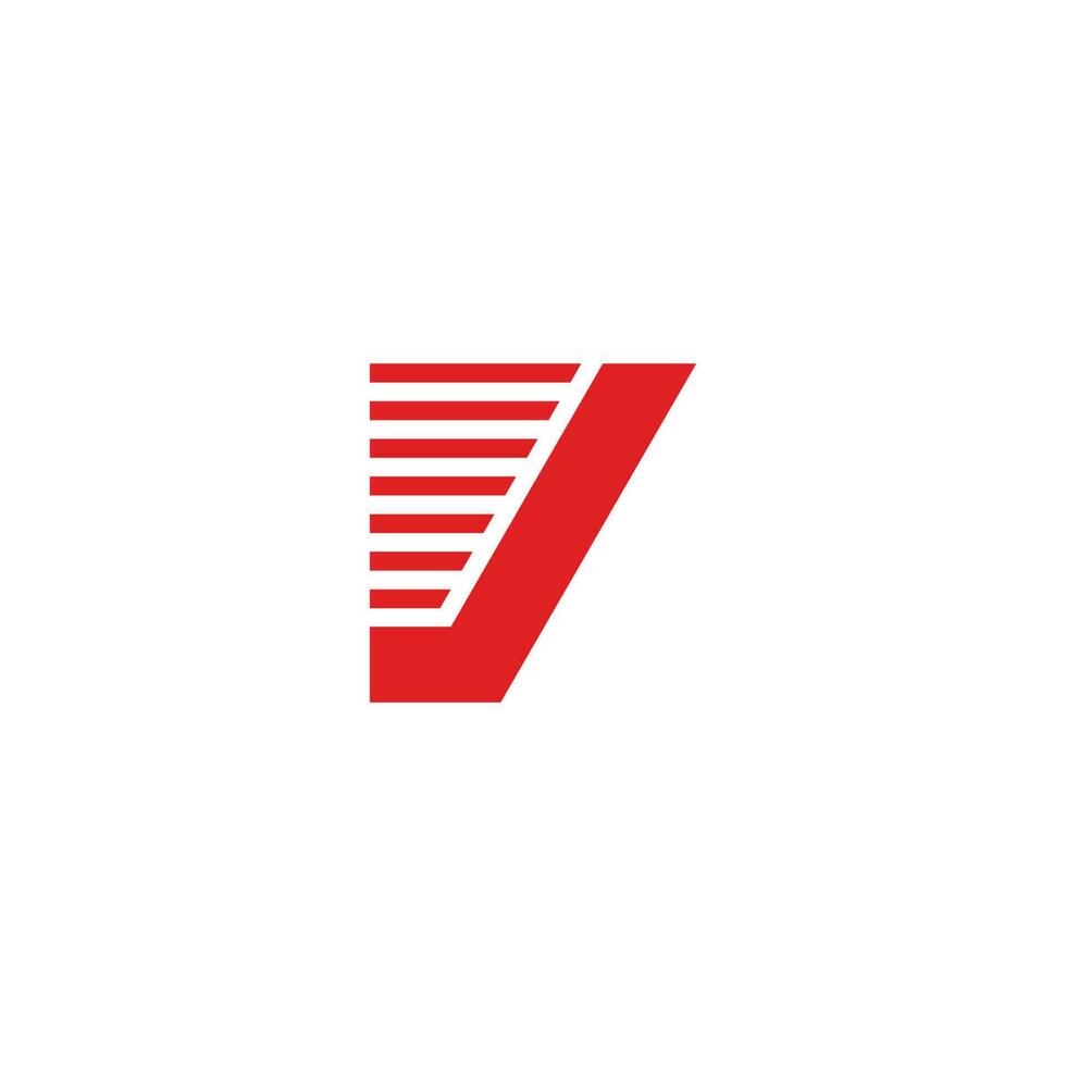 letter v abstract fast motion logo vector