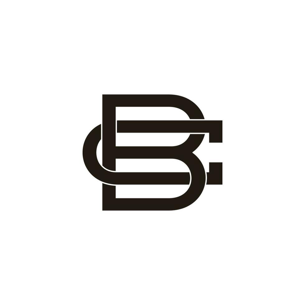 letter bc overlap design line 3d flat logo vector