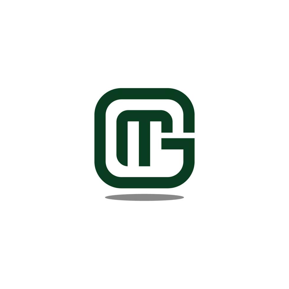 abstract letter gm square geometric shadow logo vector