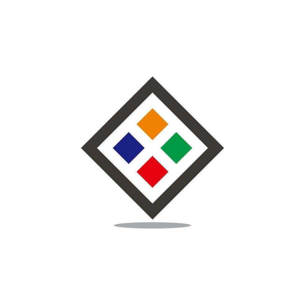 square geometric clear design logo vector