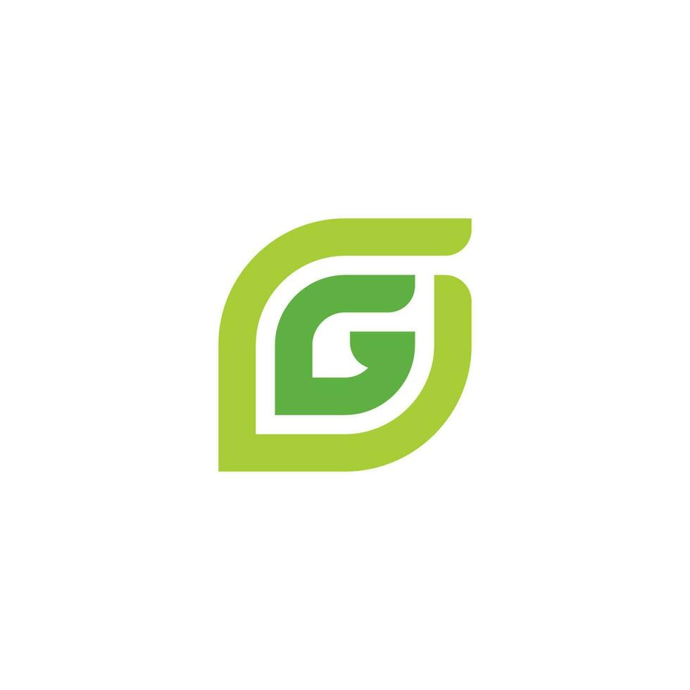 letter g geometric line leaf colorful logo vector