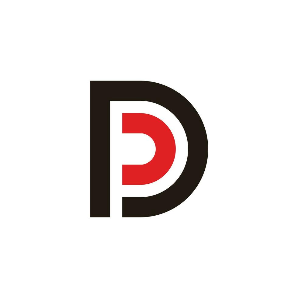 letter pd simple negative space geometric logo vector