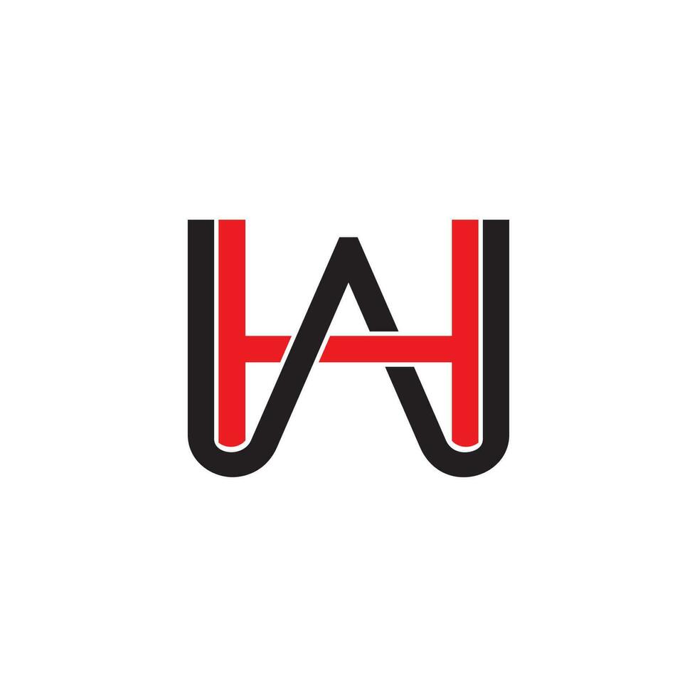 letter hw linked colorful logo vector