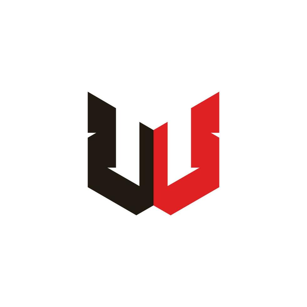 letter w colorful wings 3d flat geometric design logo vector
