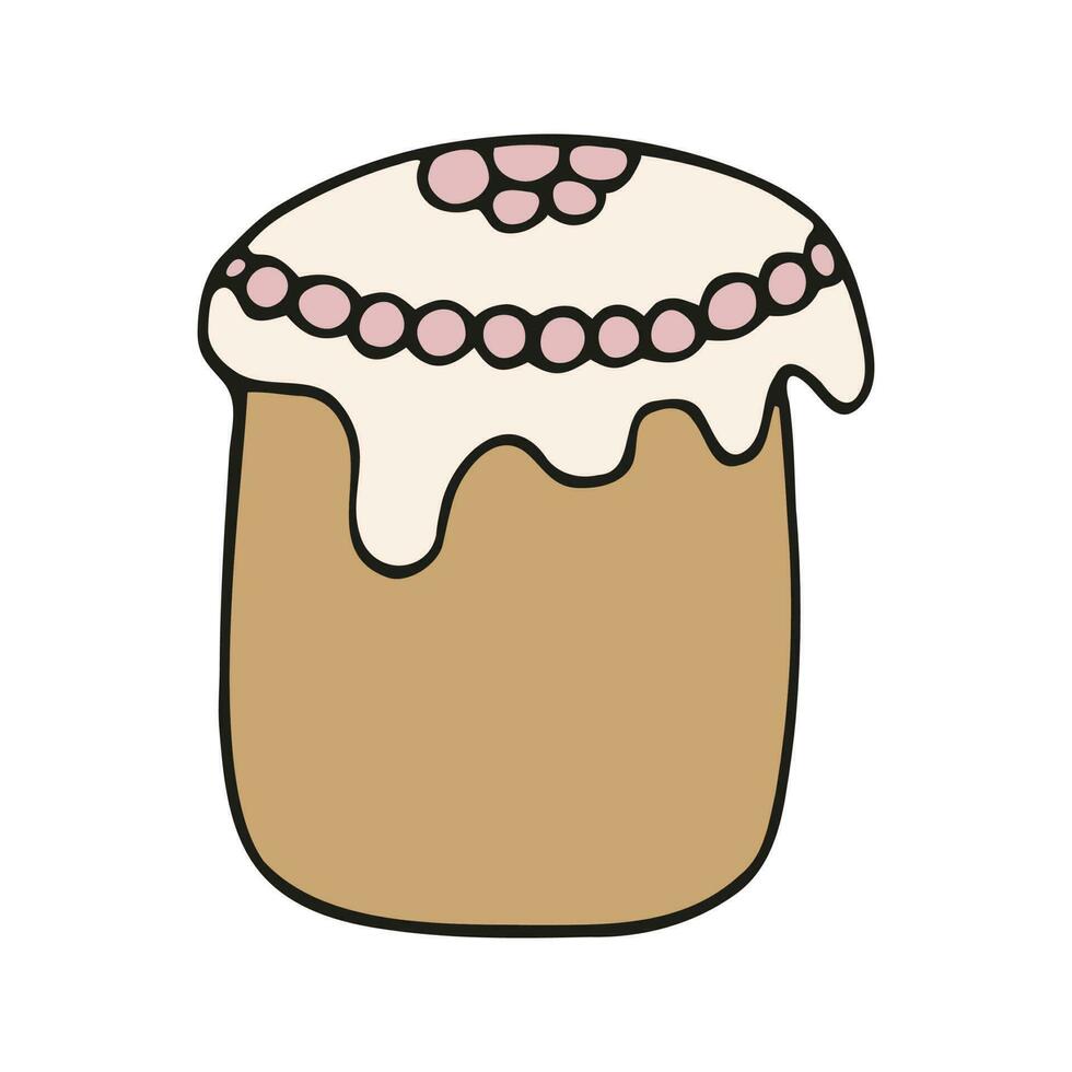 Hand drawn easter cake, bread. Doodle vector illustration