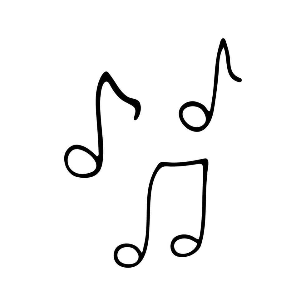 Music note in doodle style. Hand drawn illustration vector