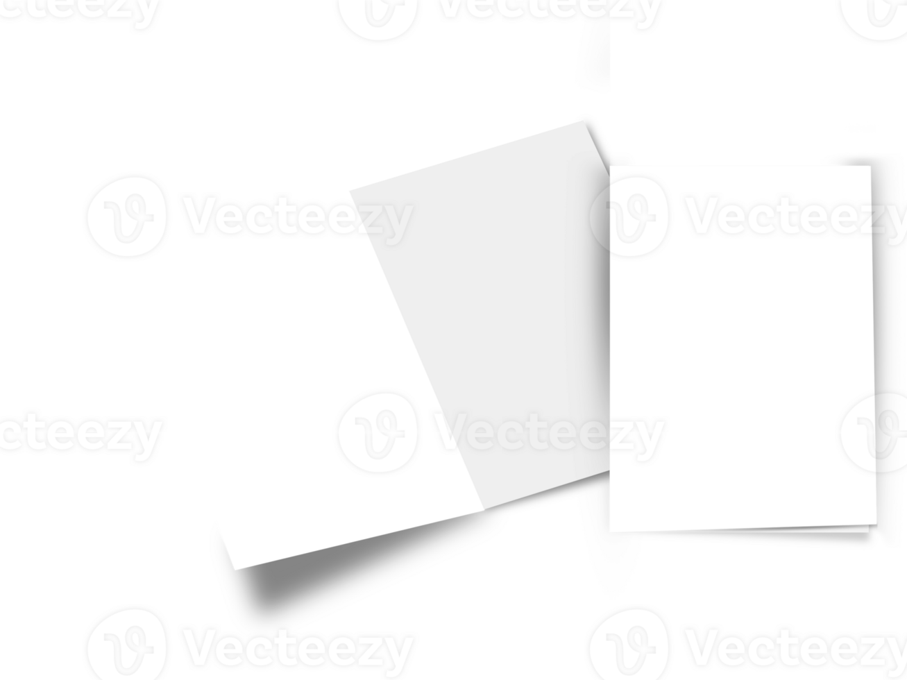 vuoto Bi-fold opuscolo modello impostato su bianca sfondo. png