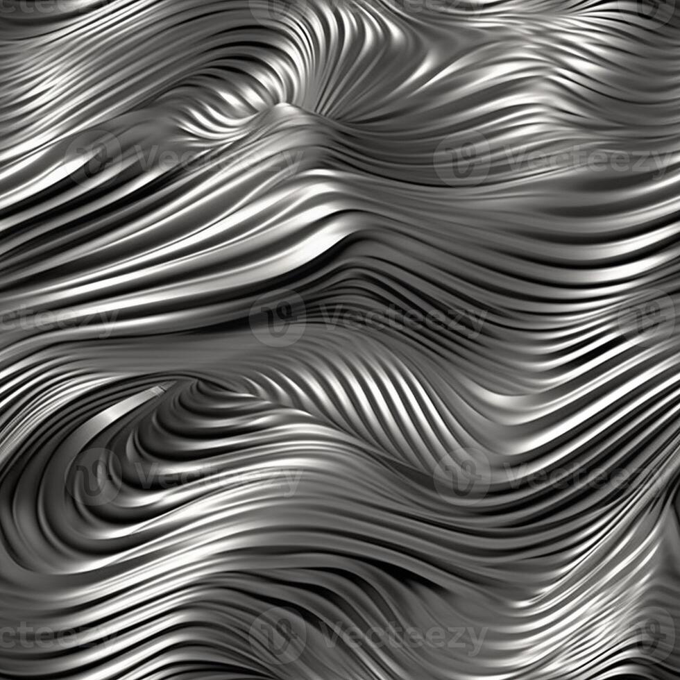 Seamless Tile of Metalic Wavy Abstract Background - . photo