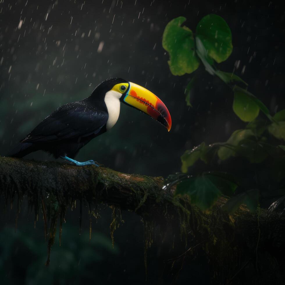 Toucan natural background. Illustration photo