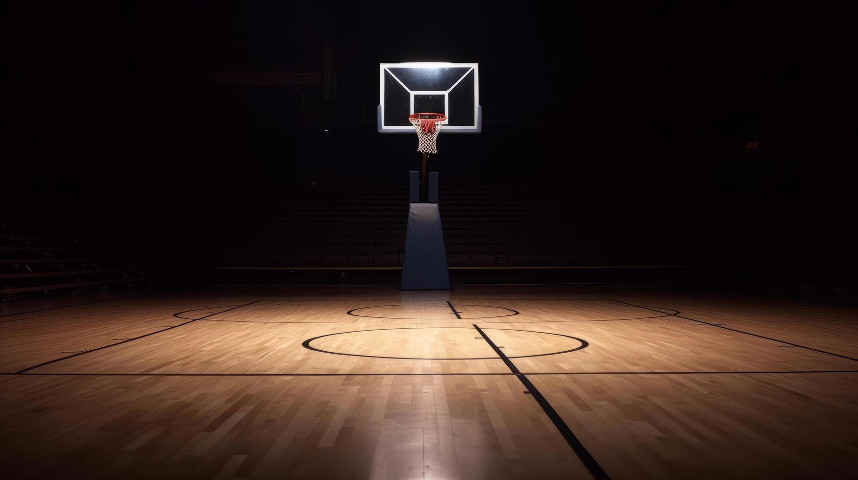 Empty Outdoor Blacktop Basketball Court High-Res Stock Photo