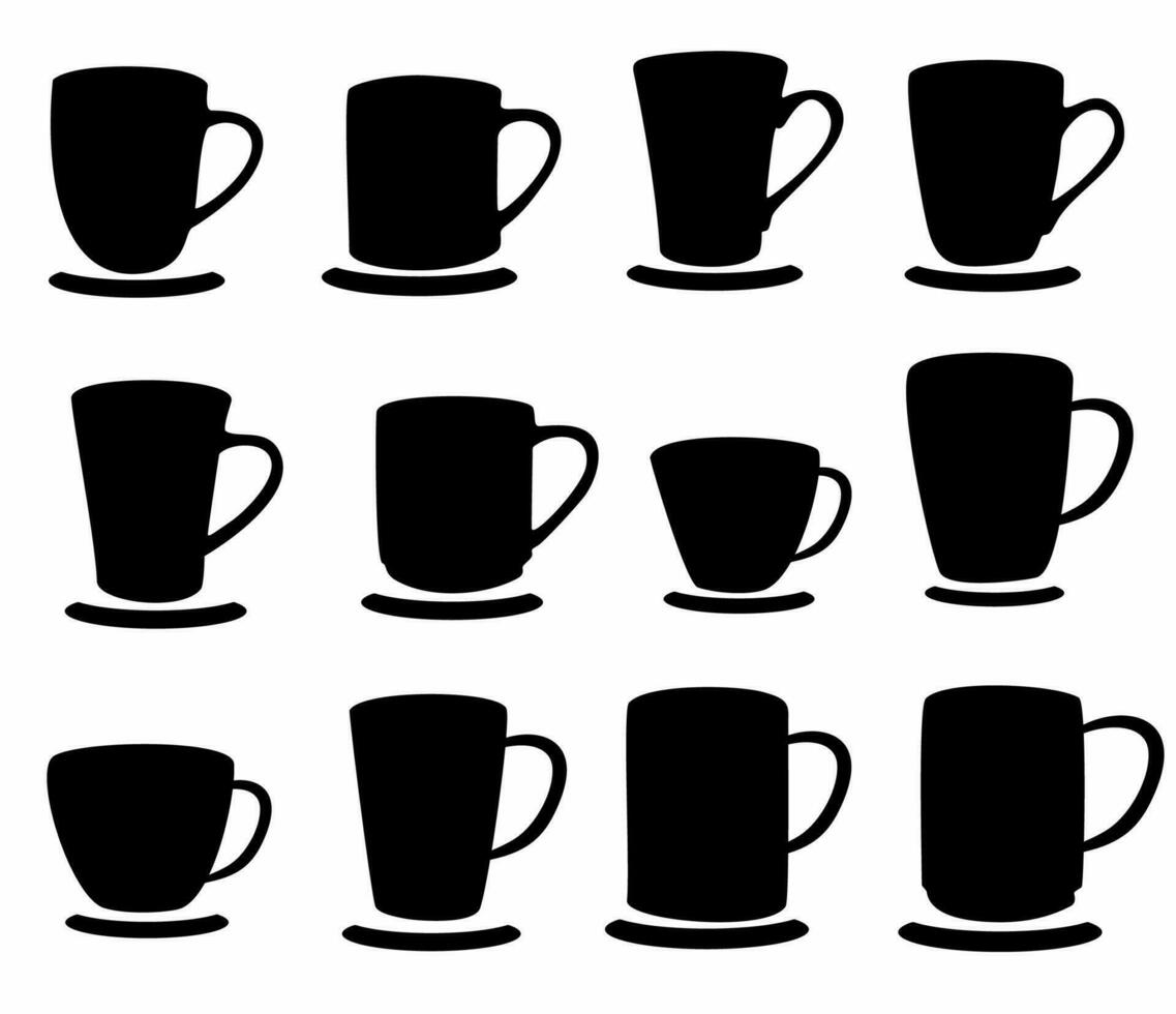cup silhouette vector icon, isolated on white background