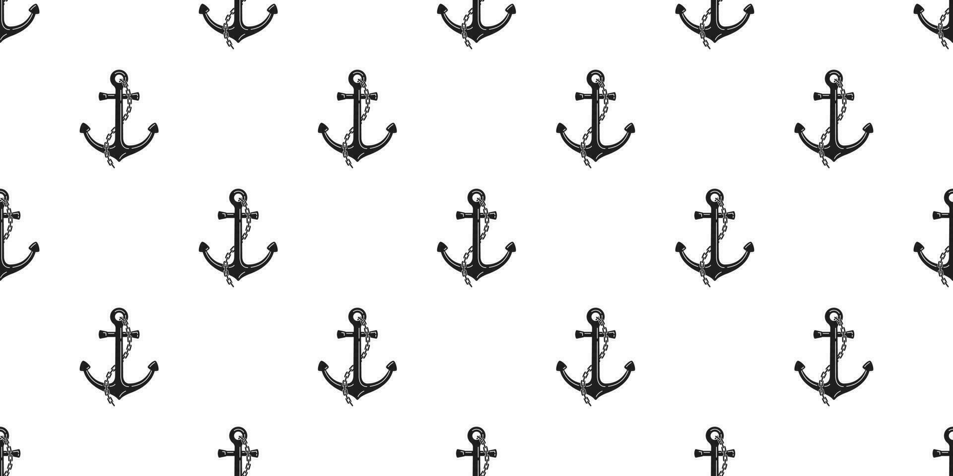 Anchor Seamless Pattern helm vector chain Nautical maritime isolated sea ocean boat background wallpaper repeat