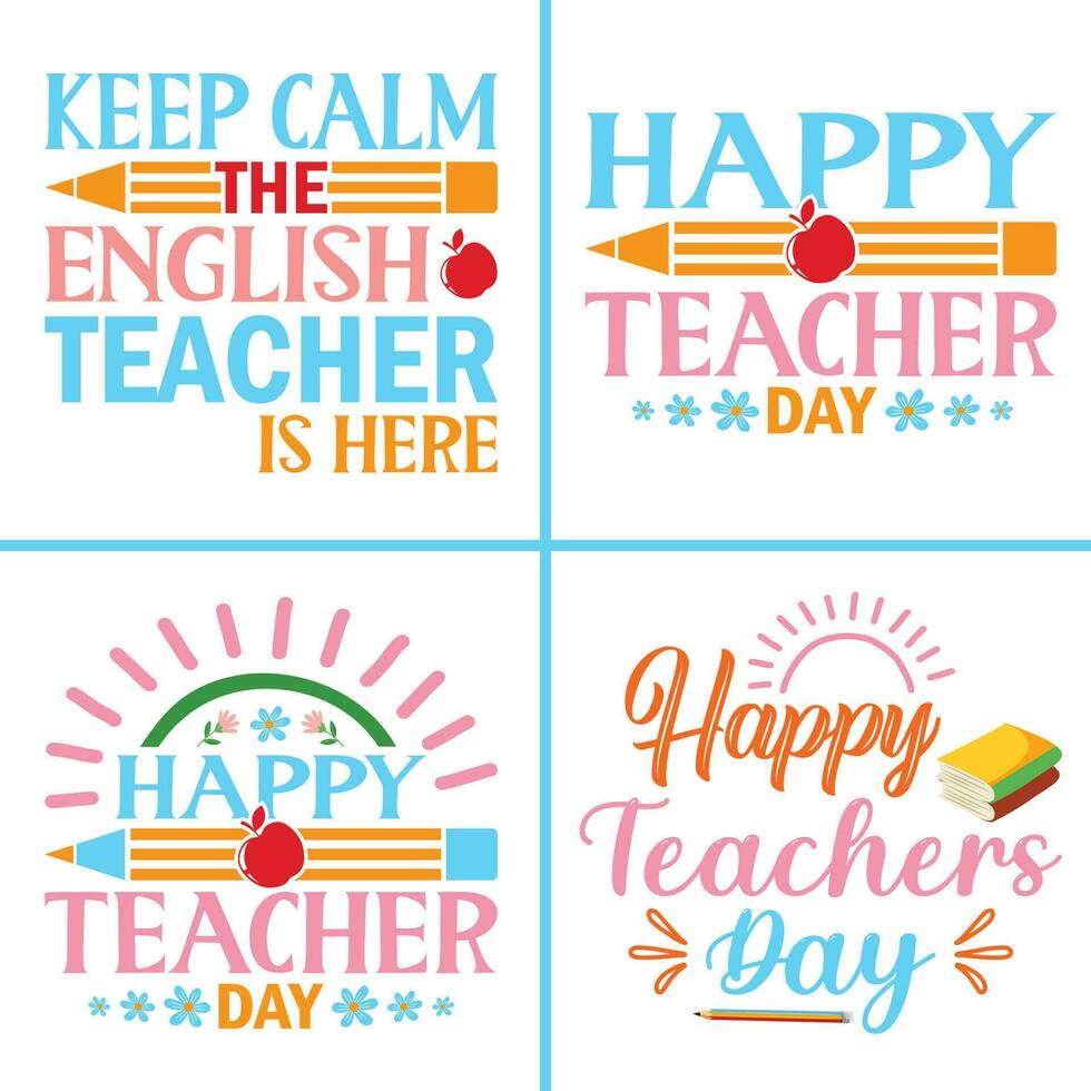 Vector Happy Teacher's day T-shirt Design.