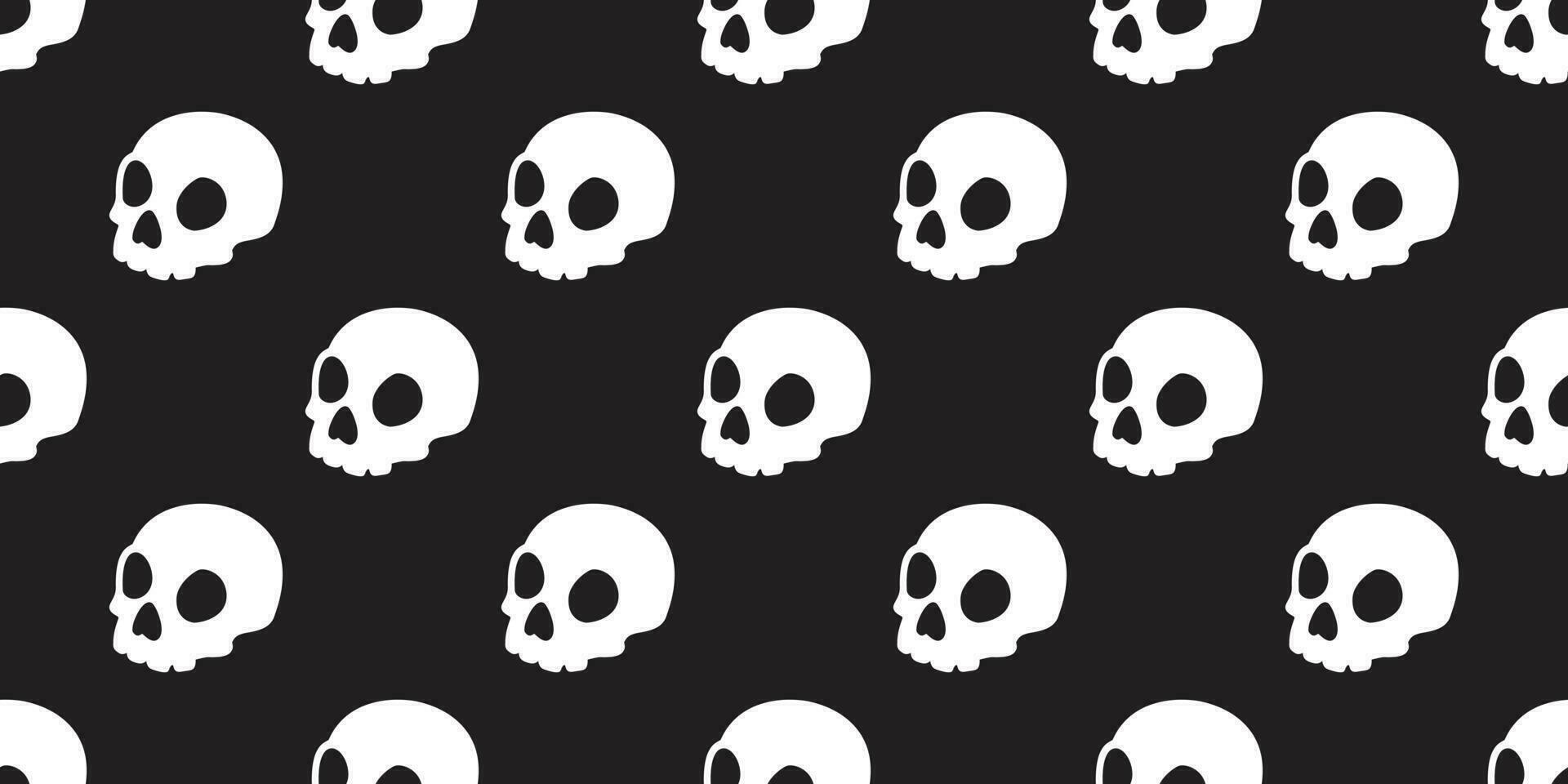 Skull seamless pattern vector Halloween bone Ghost head scarf isolated tile background repeat wallpaper