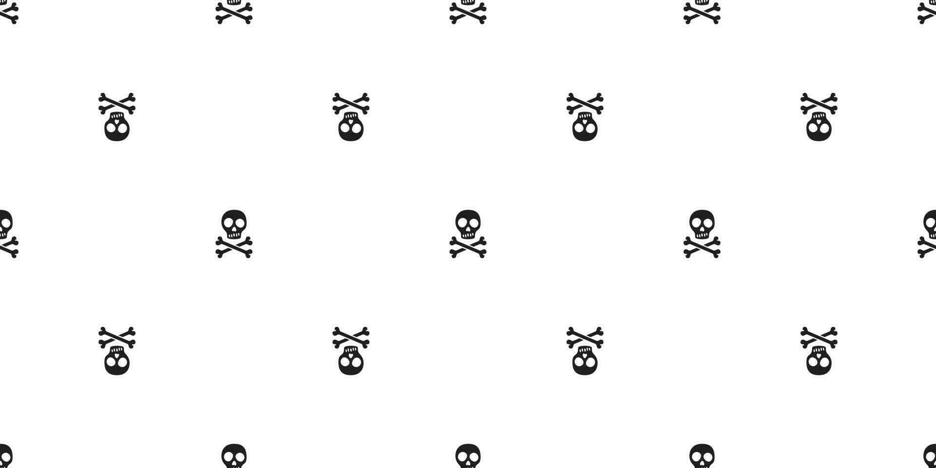 pirate skull seamless pattern Halloween vector Crossbones bone Ghost poison scarf isolated repeat wallpaper tile background