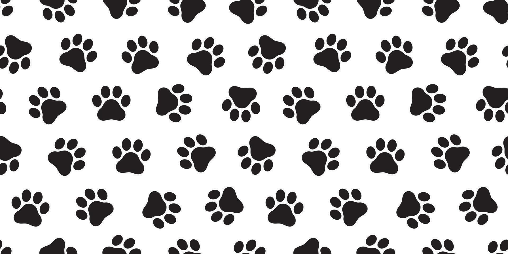 Dog Paw seamless vector pattern foot print kitten puppy tile background repeat wallpaper isolated