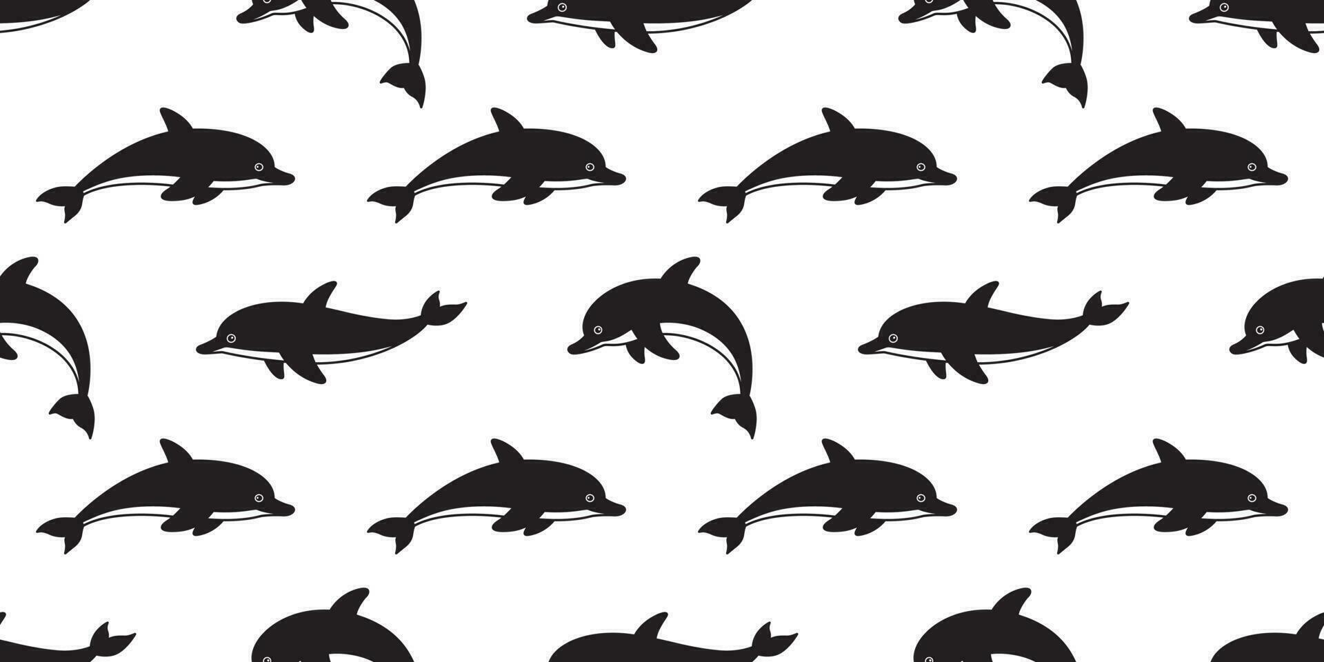 dolphin seamless pattern vector fish illustration shark whale fin scarf isolated tile background wallpaper