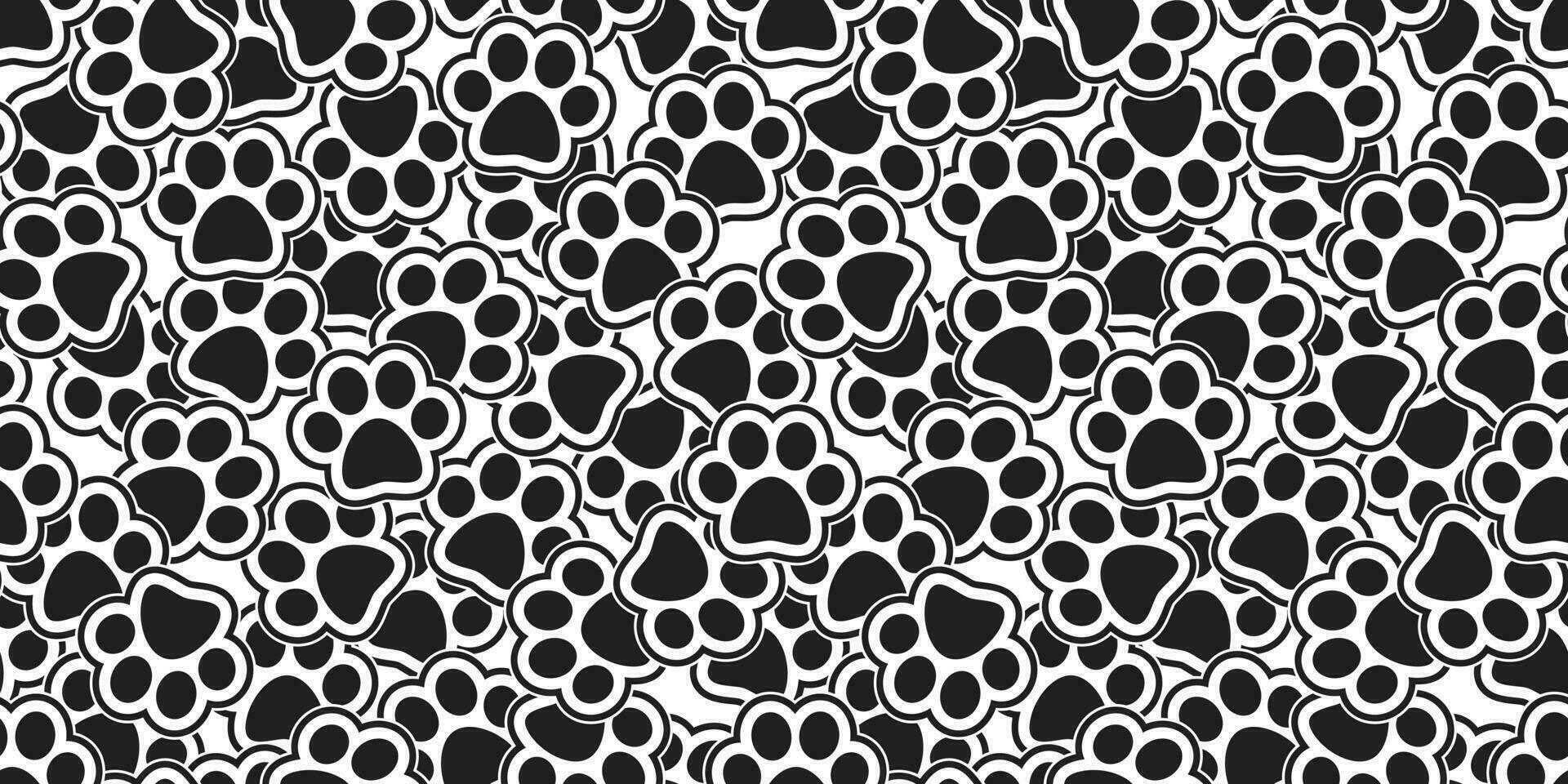 Dog Paw Seamless Pattern vector footprint Cat Paw puppy kitten background wallpaper isolated white