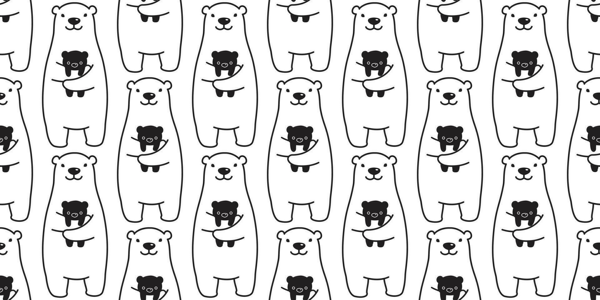 bear seamless pattern vector polar bear panda teddy isolated background wallpaper