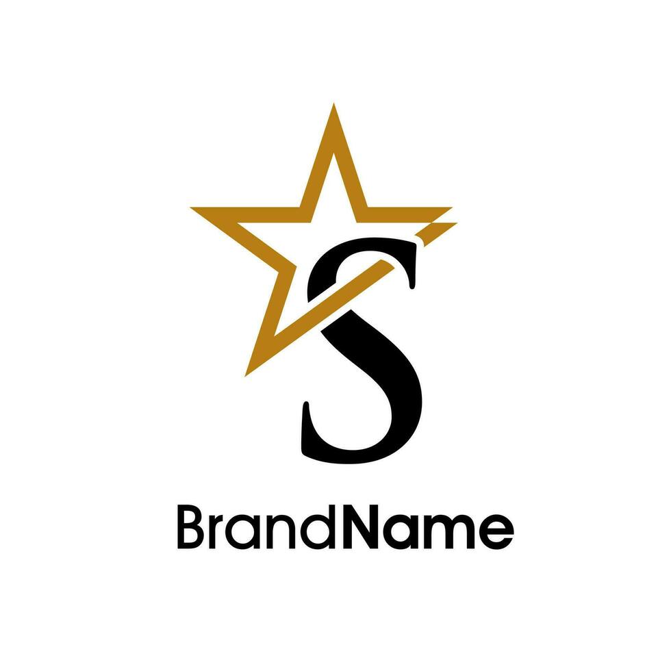Elegant Initial S Gold Star Logo vector