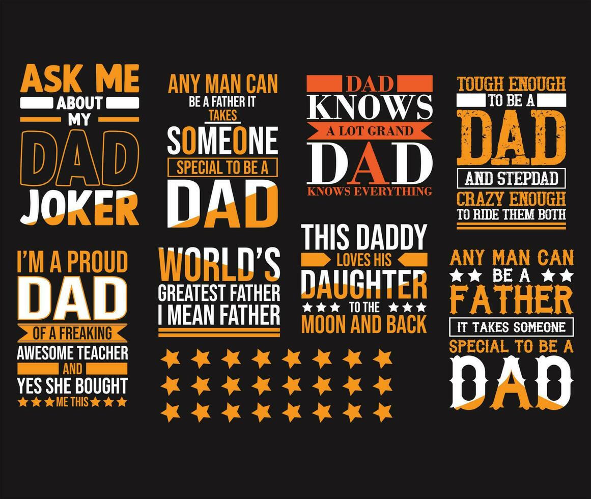 Fathers day t shirt design bundle vector