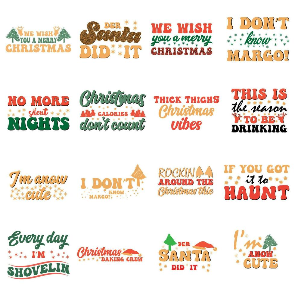 Christmas t shirt design bundle vector