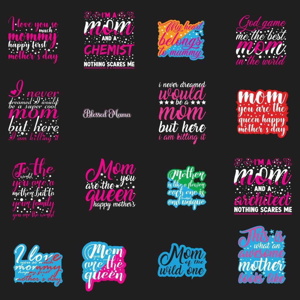 mother's day t shirt design Bundle vector