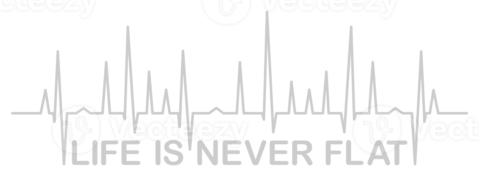 Visual Design for Quote LIFE IS NEVER FLAT. Format PNG