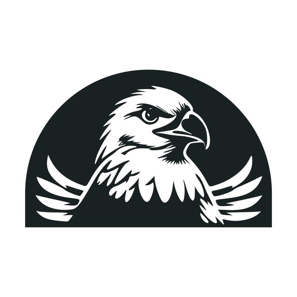Black and white basic logo with attractive eagle vector
