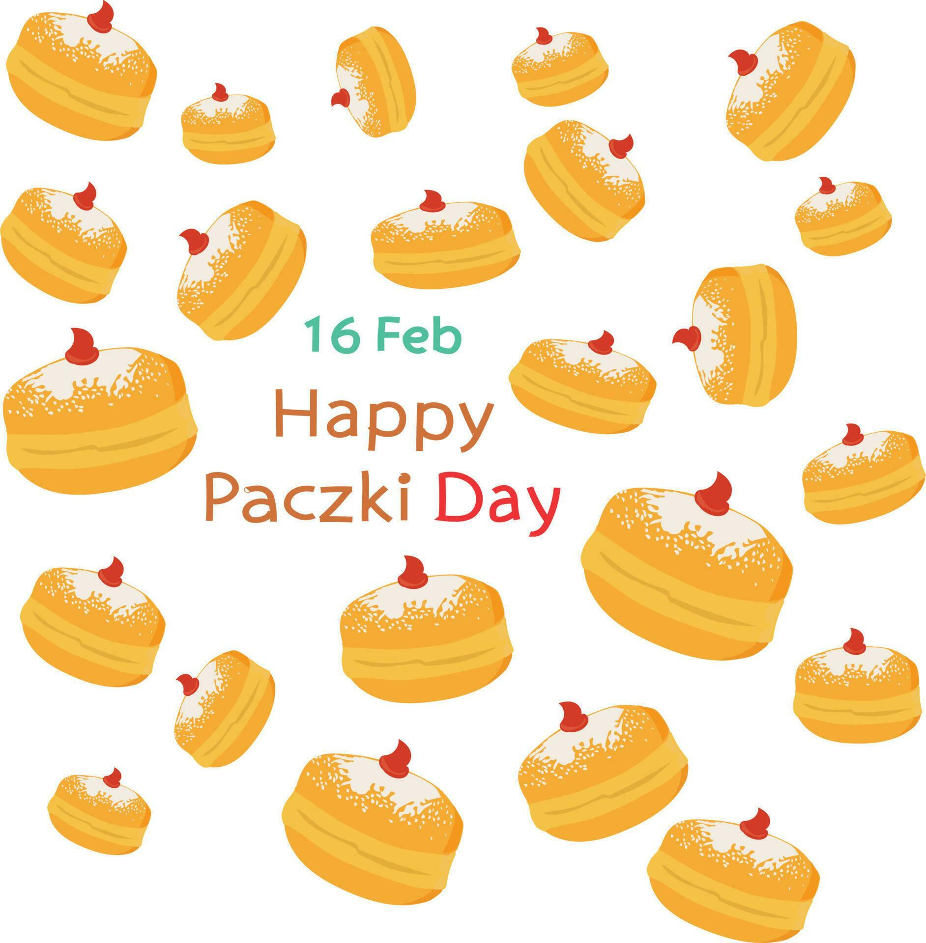 paczki day is celebrated every year on 16 february . 23626574 Vector