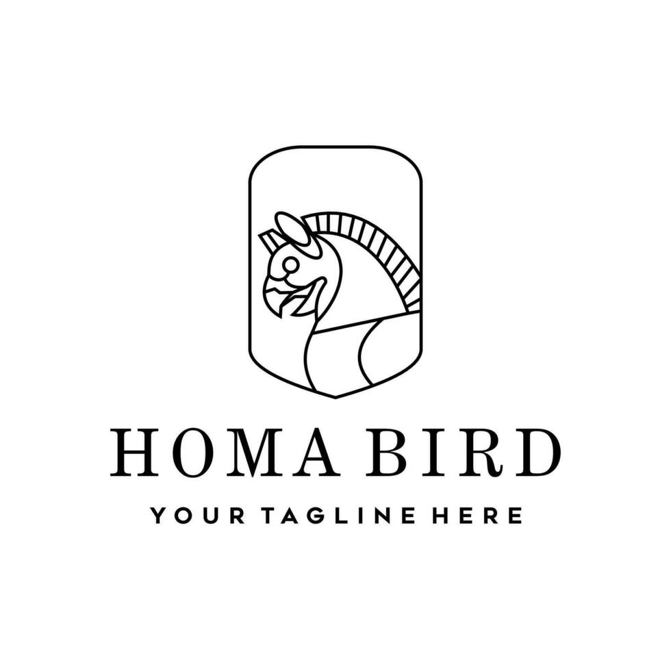 Homa bird logo with shield - vector illustration, Homa bird emblem design with shield. Suitable for your design need, logo, illustration, animation, etc.