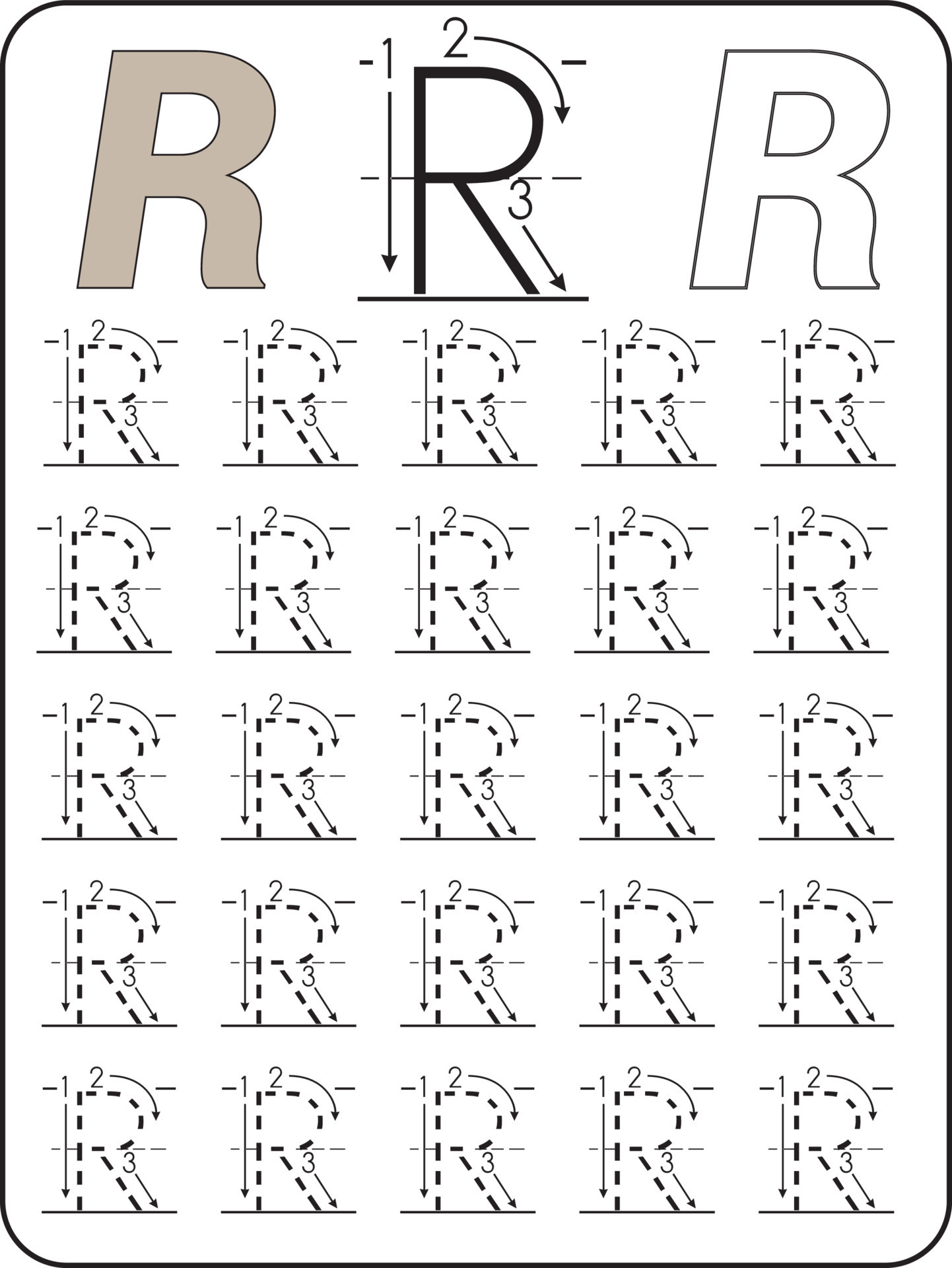 tracing letters a z worksheets