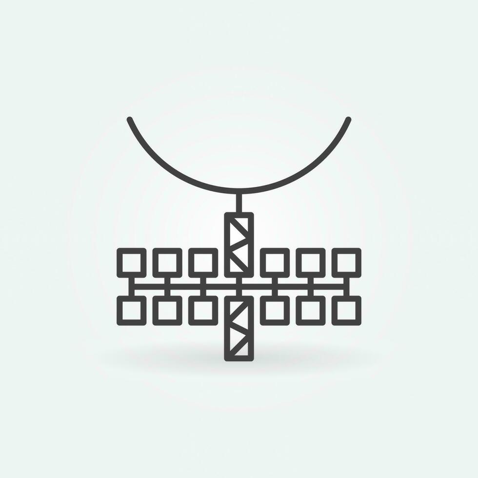 Radiosonde with Big Solar Panels vector concept line icon