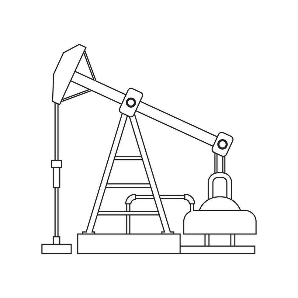 Oil rigs, oil industry production equipment logo vector