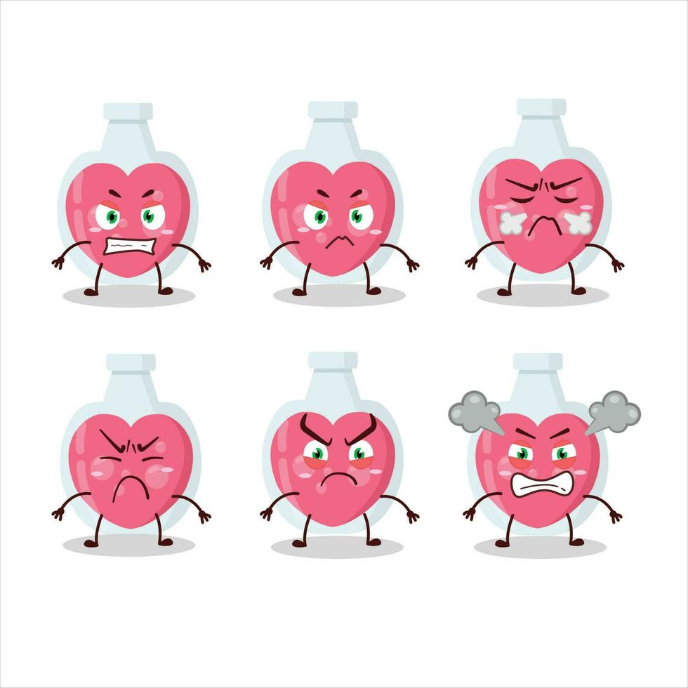 Love potion cartoon character with various angry expressions vector