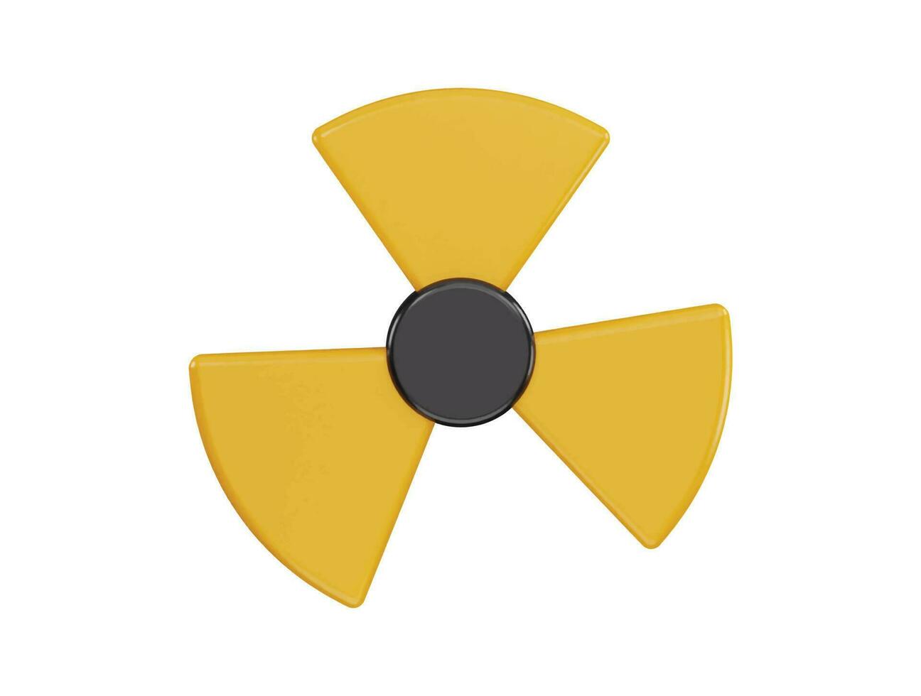 Nuclear radioactive danger toxic icon 3d rendering vector illustration
