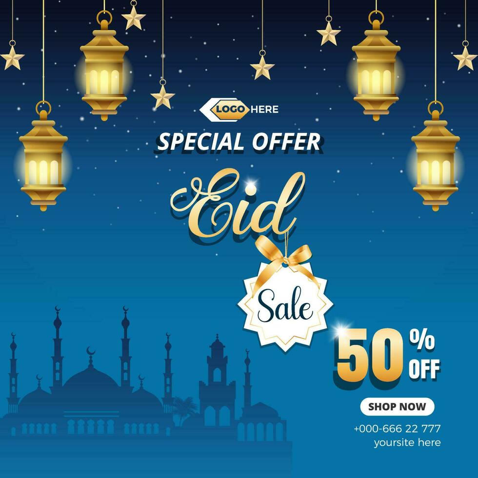 Eid sale banner template design background, Eid sale banner template, Eid sale vector