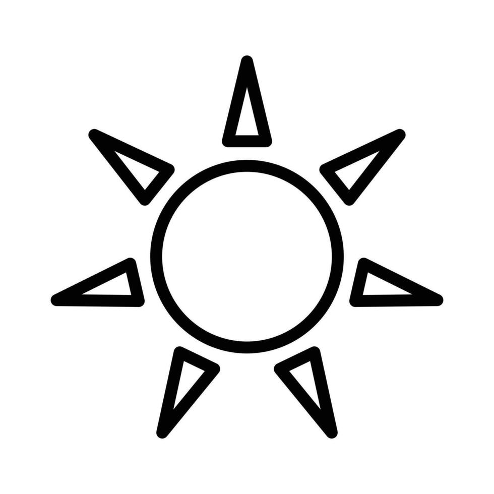 Dom contorno icono, Hora de verano, soleado día icono, verano diseño elementos, caliente clima, luz de sol icono contorno negro y blanco vector