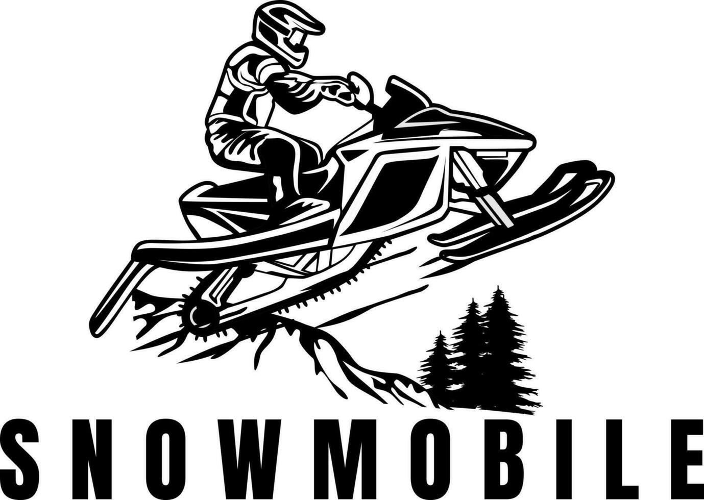 snowmobile trails logo design vector