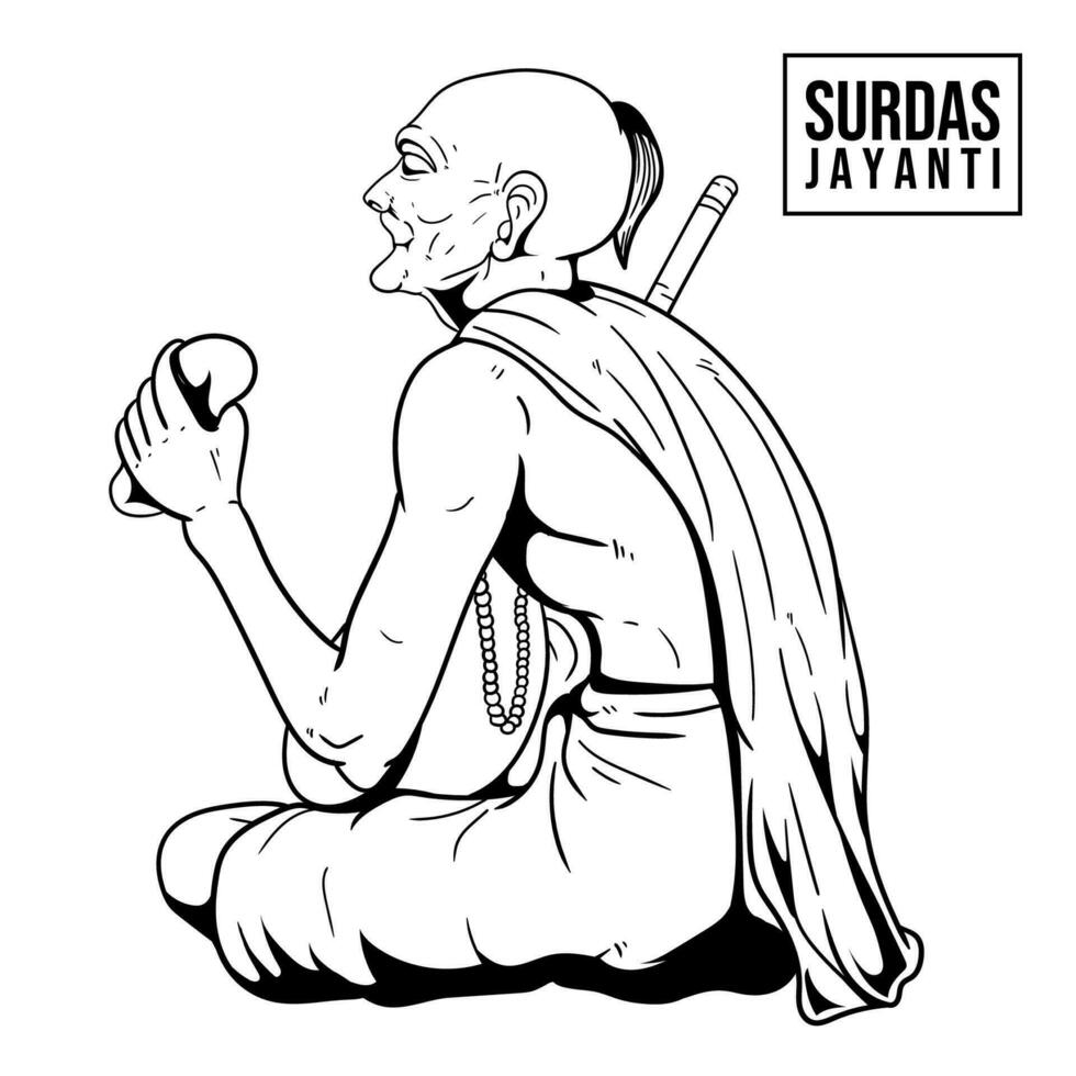 vector bosquejo de Surdas Jayanti