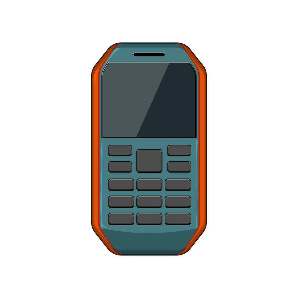 sign button phone cartoon vector illustration